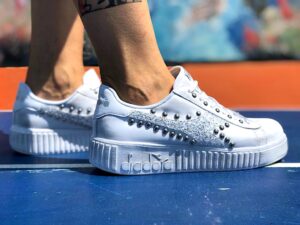 Diadora Personalizzate Game Step Borchie & Sporcatura Vintage