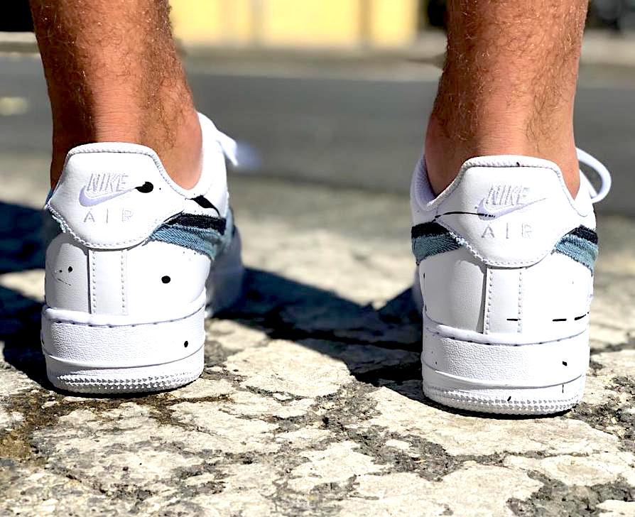 Nike Air Force One Custom Baffo Doppio Denim
