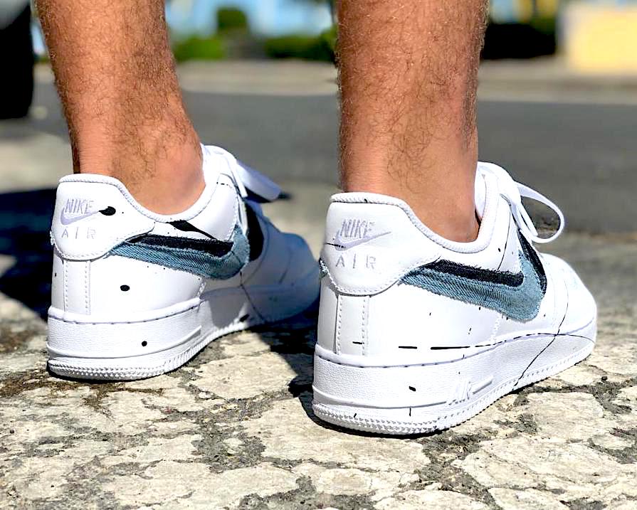 Nike Air Force One Custom Baffo Doppio Denim