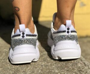 Diadora Personalizzate Whizz Run Glitter Argento & Zaffiro
