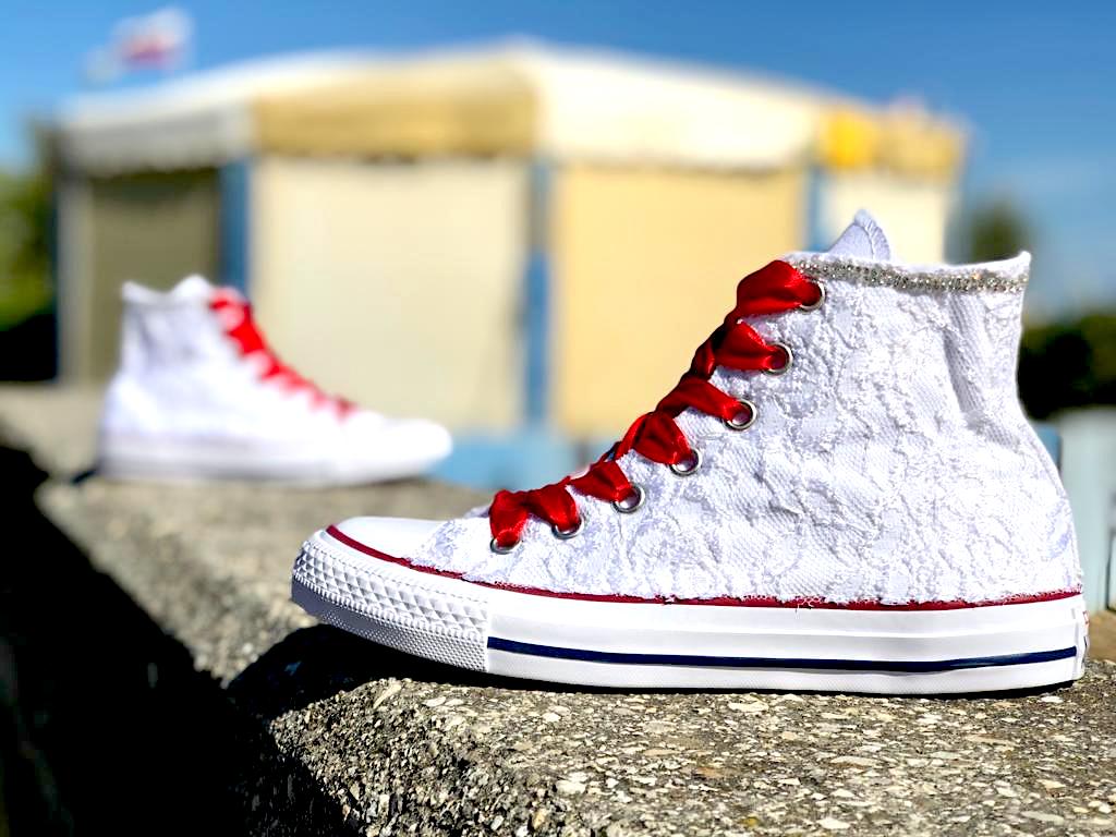 converse rosse personalizzate