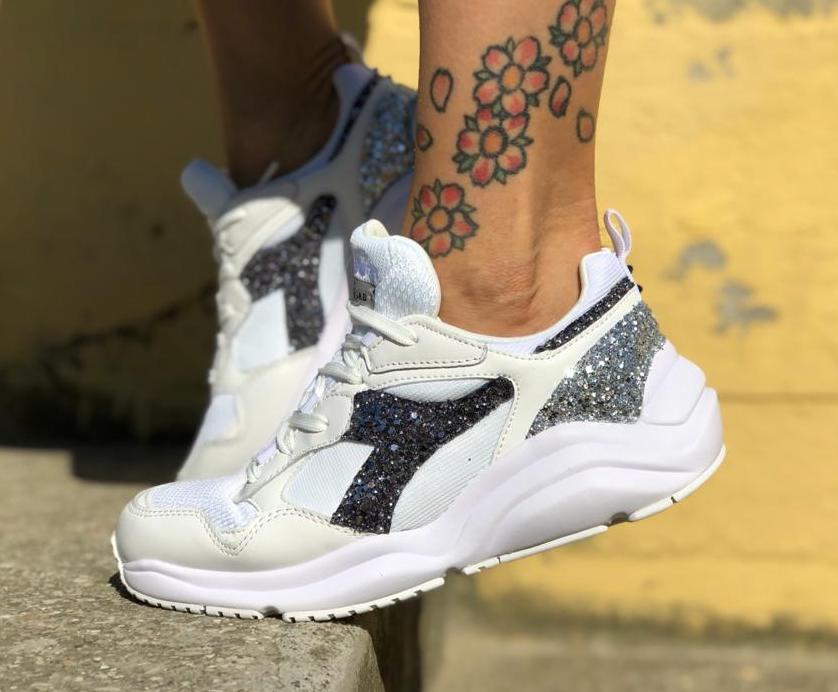 diadora glitter argento