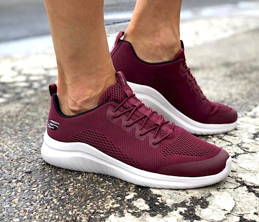 skechers memory foam rosso