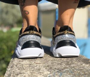 Diadora Personalizzate Whizz Run Glitter Oro & Argento