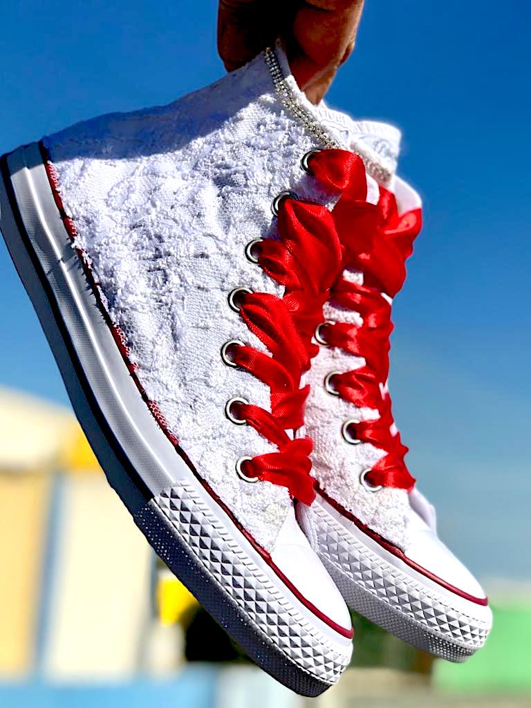 converse rosse personalizzate