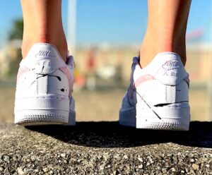 Nike Air Force One Custom Glitter Dirty Rosa