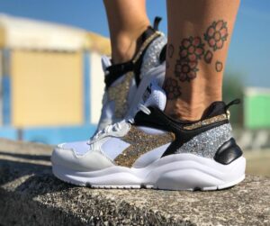 Diadora Personalizzate Whizz Run Glitter Oro & Argento