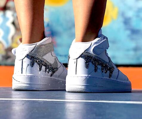 Nike Air Force One Custom Mid Glitter & Lurex| LillyLab ...