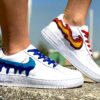 Nike Air Force One Custom Fire & Water Glitter