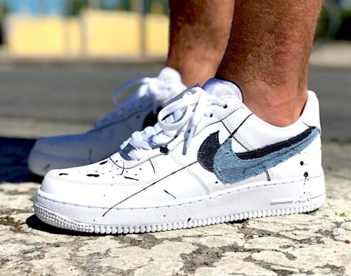 Nike Air Force One Custom Baffo Doppio Denim