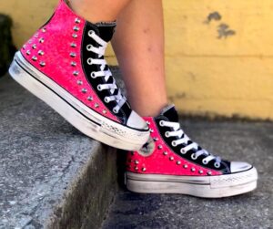 Converse All star Platform Fuxia and Studs