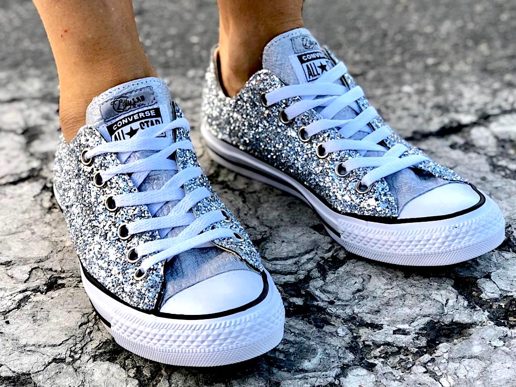 Converse blu pelle on sale