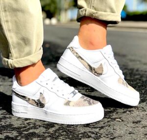 Nike Air Force One Custom Eco Pitone Roccia | Lillylab Scarpe Personalizzate