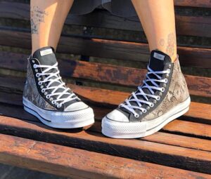 Converse All Star Personalizzate Platform Eco Pitone Roccia & Borchie
