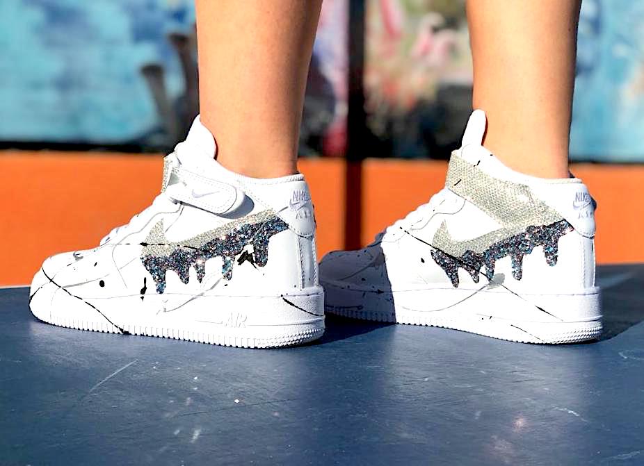Nike Air Force One Custom MID Glitter Multicolor