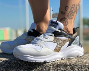 Diadora Personalizzate Whizz Run Glitter Oro & Argento