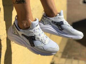 Diadora Personalizzate Whizz Run Glitter Argento & Zaffiro