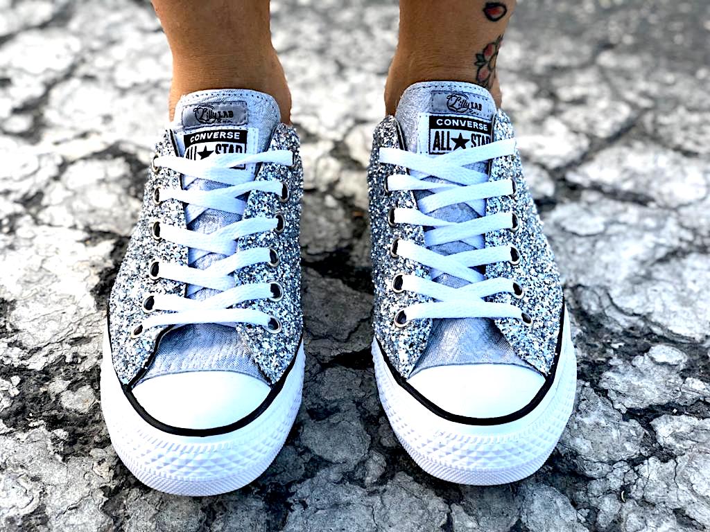 Converse alte pelle blu hotsell