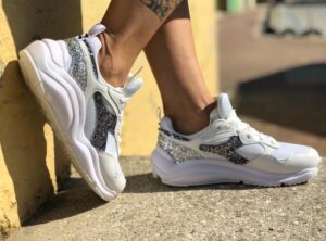 Diadora Personalizzate Whizz Run Glitter Argento & Zaffiro