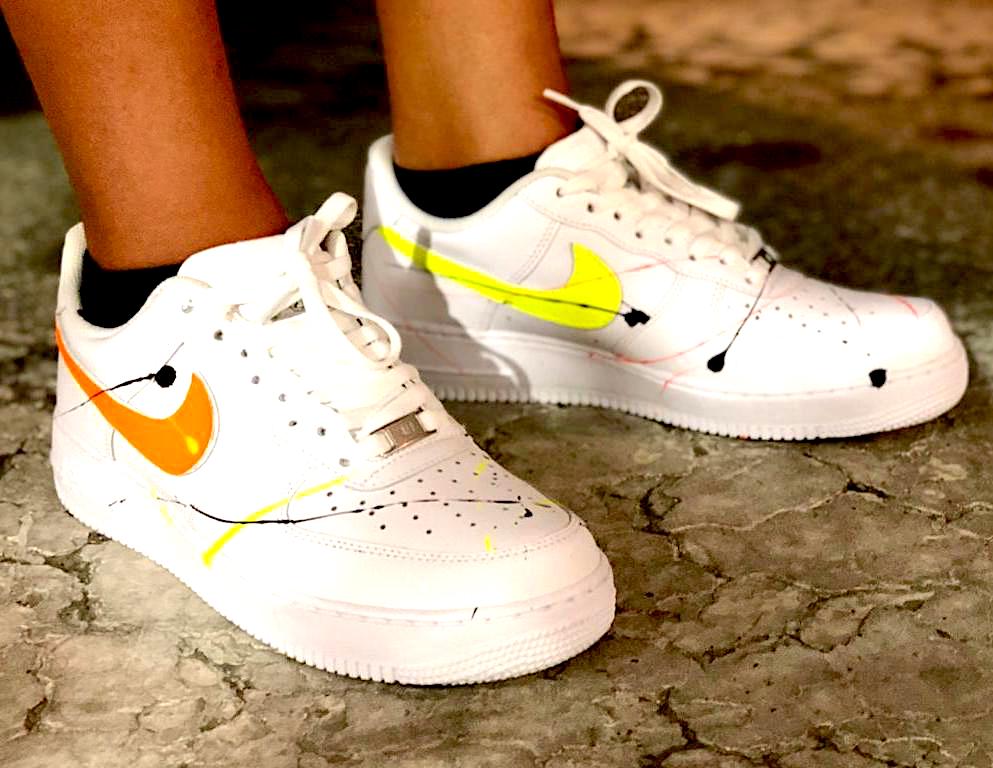 Nike Air Force One Custom Arancio, Giallo | Lillylab Scarpe Personalizzate