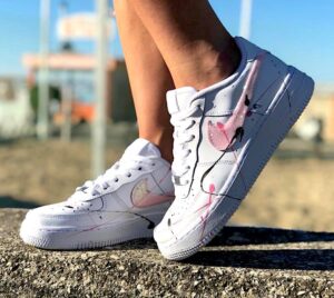 Nike Air Force One Custom Glitter Dirty Rosa