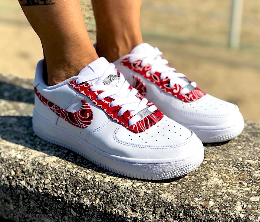 Nike Air Force One Custom Bandana Rossa