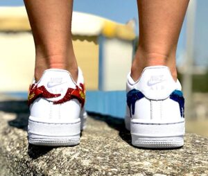 Nike Air Force One Custom Fire & Water Glitter