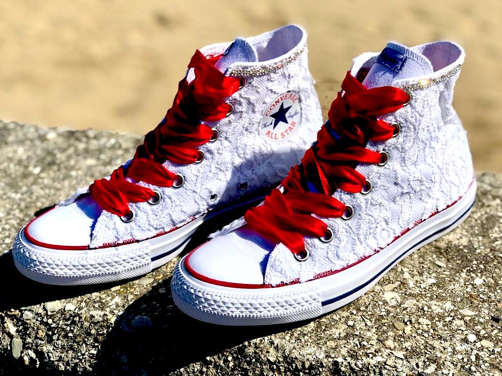 Converse All Star Custom Matrimonio Raso | Lillylab scarpe personalizzate