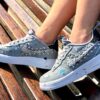 Nike Air Force One Custom Grigio Borchie & Glitter