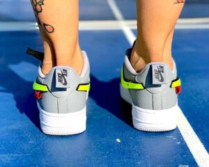 Nike Air Force One Custom Grigio Doppio Baffo 3D