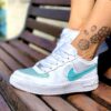 Nike Air Force One Custom Glitter Azzuro & Doppio Baffo Pelle Tiffany