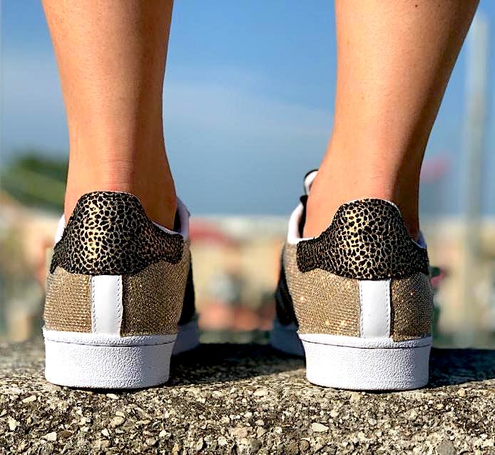 Adidas Superstar Personalizzate Lurex Oro e Lucertola Bronzo