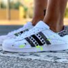 Adidas Superstar Personalizzate Glitter Argento, Nero, Borchie & Sporcatura Fluo