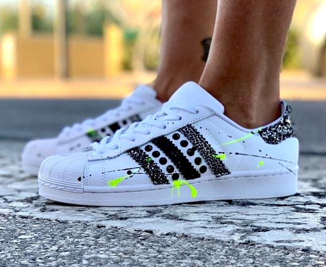 Adidas Superstar Custom Glitter \u0026 Borchie | LLab scarpe personalizzate