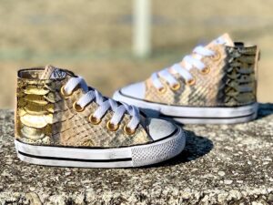 Converse All Star Personalizzate Bambino Rettile Bronzo