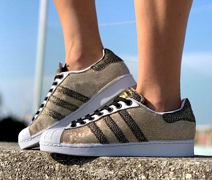 Adidas Superstar Personalizzate Lurex Oro e Lucertola Bronzo