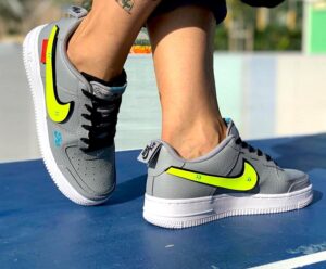 Nike Air Force One Custom Grigio Doppio Baffo 3D