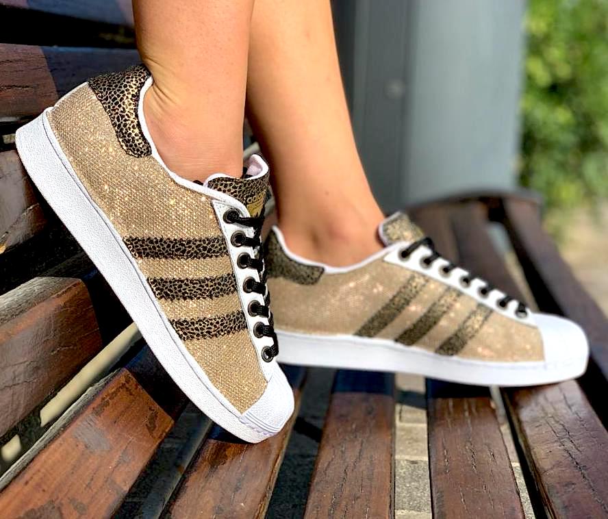 Adidas Superstar Personalizzate Lurex Oro | Lillylab scarpe personalizzate