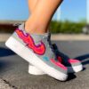 Nike Air Force One Custom Grigio Glitter Rosa Fuoco & Fiamme
