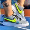 Nike Air Force One Custom Grigio Doppio Baffo 3D
