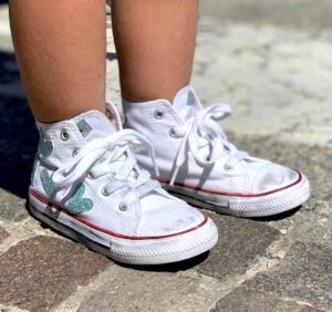Converse All Star Personalizzate Bambino Cuori Acqua Marina