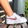 Nike Air Force One Custom Glitter Rosa & Sporcatura Rosa Nera