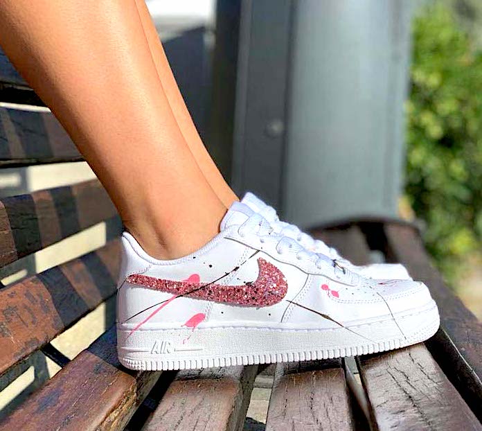 air force 1 gialle e rosa