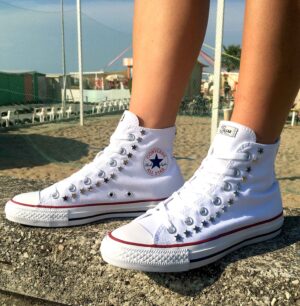 Converse All Star Personalizzate Bianca & Stelle