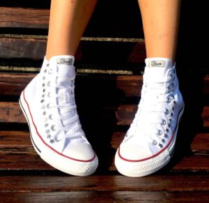 Converse All Star Personalizzate Bianca & Stelle