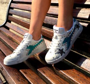Diadora Personalizzate Game Step Vera Pelle Tiffany & Borchie