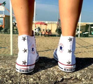 Converse All Star Personalizzate Bianca & Stelle