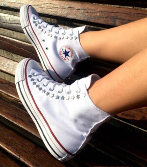 Converse All Star Personalizzate Bianca & Stelle