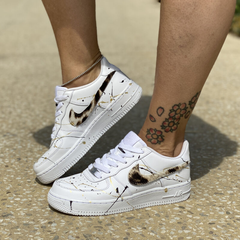 Nike Air Force One Custom Baffo Argento Lillylab Scarpe Personalizzate