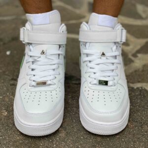 Nike Air Force One Custom MID Baffo Verde Fluo